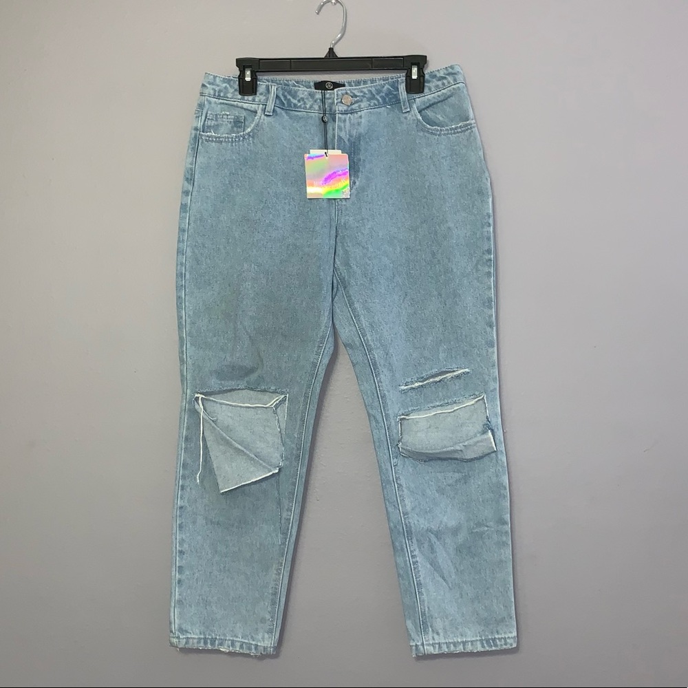 Missguided wrath rip straight leg jeans
